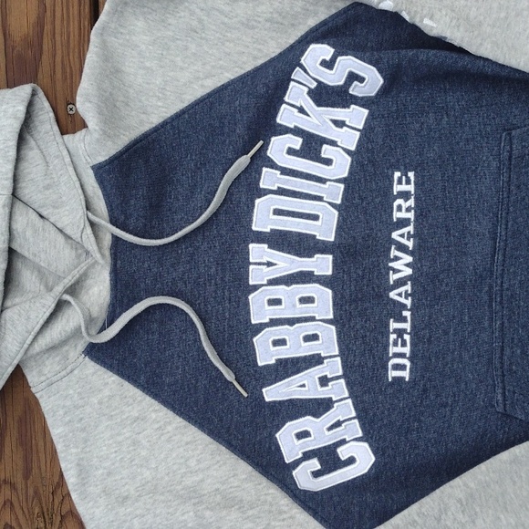 Crazy Apparel Navy & Gray Crabby Dick's Delaware Hoodie Size Small - Picture 2 of 9